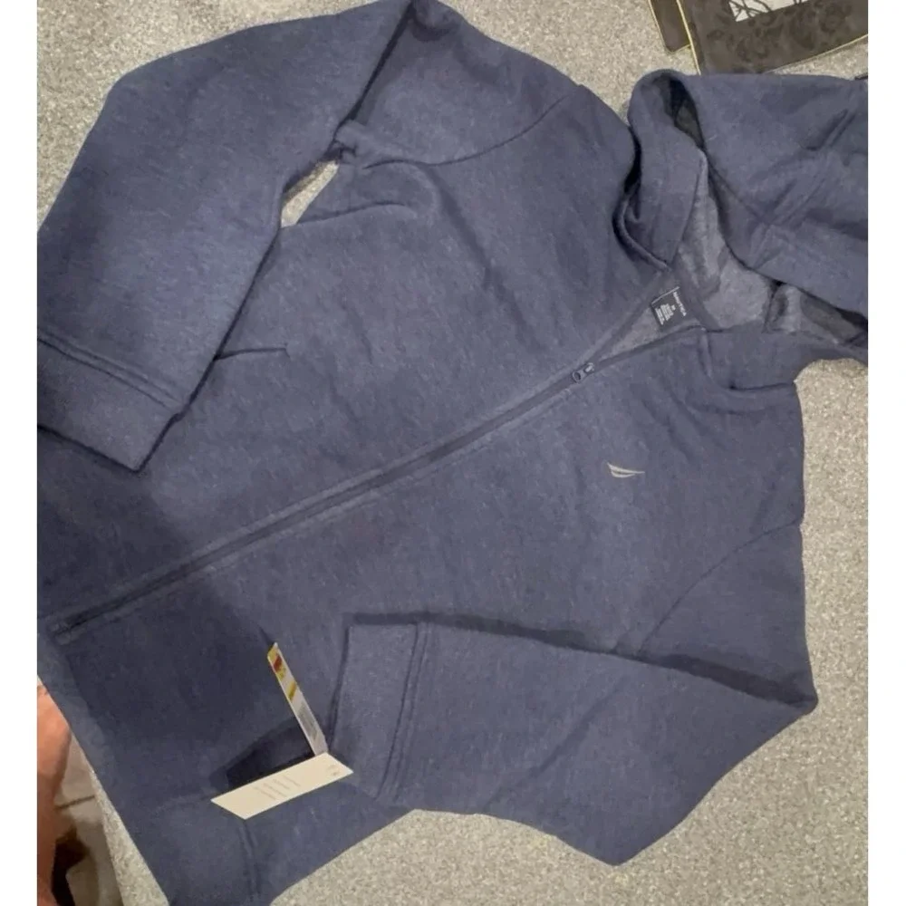 NEW boys kids size 10/12 Nautica zip up hoodie sweatshirt. Color: heathered navy